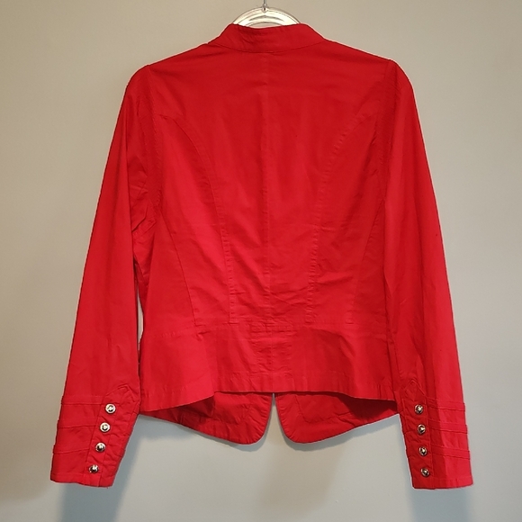 INC International Concepts Holiday Red Military Zip Up Utility Jacket XL - Picture 7 of 9